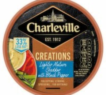 Charleville Creations Spreadable Cheese Lighter Mature Cheddar with Black Pepper 125g