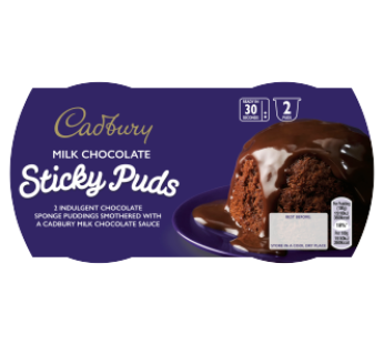 Cadbury Chocolate Sticky Puds 190g Twin Pack