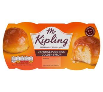 Mr Kipling Golden Syrup Sponge Pudding 108g Twin Pack