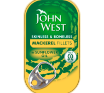 John West Mackerel Fillets Sunflower Oil 125g (Rich in Taste, Full of Nourishment)