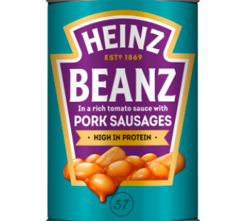 Heinz Beans & Sausages 415g (Rich in Flavour, High in Protein, Great Taste)