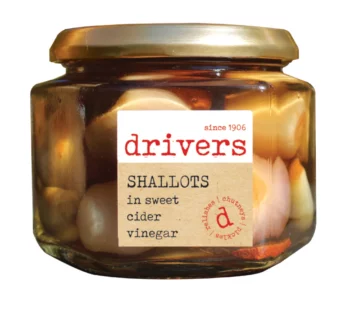 Drivers Shallots in Cider Vinegar 350g (Delicious, Gourmet Delight)