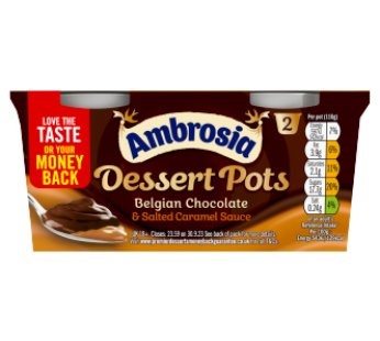 Ambrosia Belgian Chocolate Dessert Pots 110g (Rich and Indulgent)