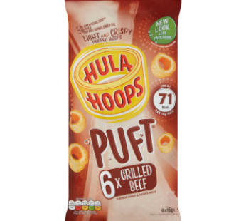 Hula Hoops Grilled Beef Puft 6 Pack