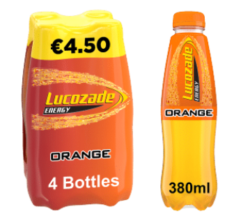 Lucozade Energy Orange 4 Pack 380ml